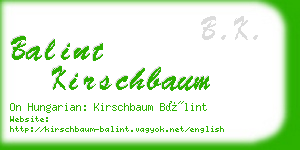 balint kirschbaum business card